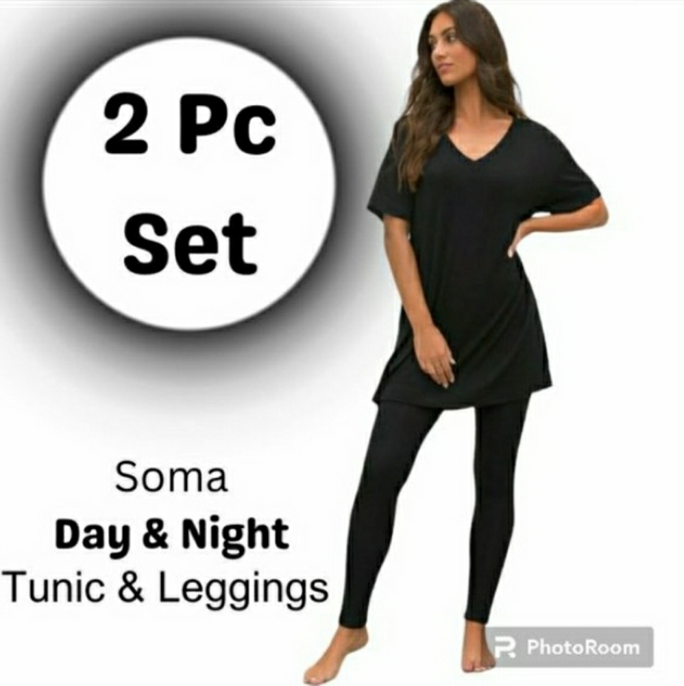 Soma Days Nights Leggings Tunic Top, 2 Pc Set NWT RET $94- - Picture 1 of 6